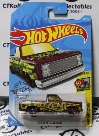 HOT WHEELS 83 CHEVY SILVERADO 6/10 HW ART CARS 247/250 RED 2018