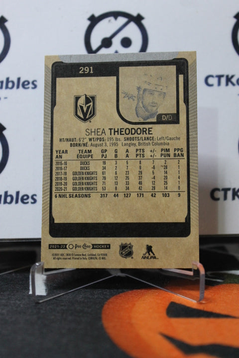 2021-22 O-PEE-CHEE SHEA THEODORE # 291 NHL GOLDEN KNIGHTS HOCKEY CARD