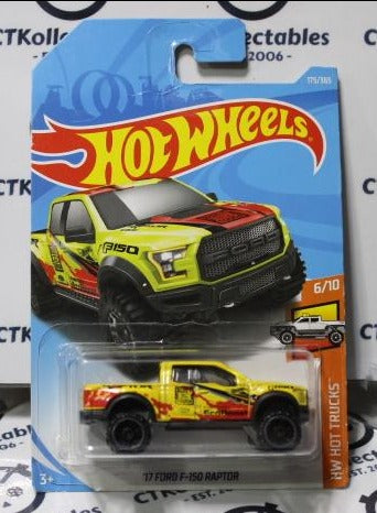 HOT WHEELS '17 FORD F-150 RAPTOR 6/10 HW HOT TRUCKS 175/365 LONG CARD 2017