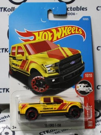 HOT WHEELS FORD F-150 TRUCK YELLOW 10/10 FACTORY SEALED 65/365 HW RESCUE 2015