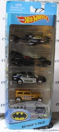 BATMAN HOT WHEELS 5 CAR PACK BATCOPTER BATMOBILE FORD FUSION MIDNIGHT OTTO PENGUIN SO FINE DC COMICS 2015