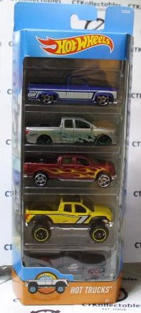 HOT WHEELS HOT TRUCKS 5 TRUCK PACK SILVERADO TITAN F-150 TUNDRA '49 FORD 2016