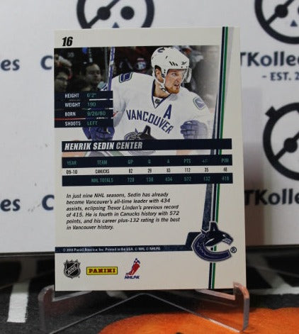 2009-10 PANINI DONRUSS HENRIK SEDIN # 16 VANCOUVER CANUCKS NHL HOCKEY TRADING CARD