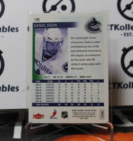 2008-09 FLEER ULTRA DANIEL SEDIN # 195 VANCOUVER CANUCKS NHL HOCKEY TRADING CARD
