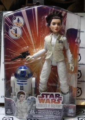 STAR WARS FORCES OF DESTINY PRINCESS LEIA ORGANA & R2-D2 ACTION FIGURE DISNEY HASBRO 2016