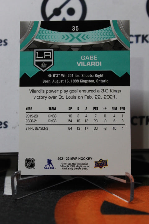 2021-22 UPPER DECK MVP GABE VILARDI # 35 L A KINGS NHL HOCKEY CARD