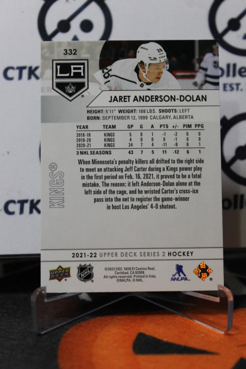 2021-22 UPPER DECK JARET ANDERSON-DOLAN # 332 L A KINGS NHL HOCKEY CARD