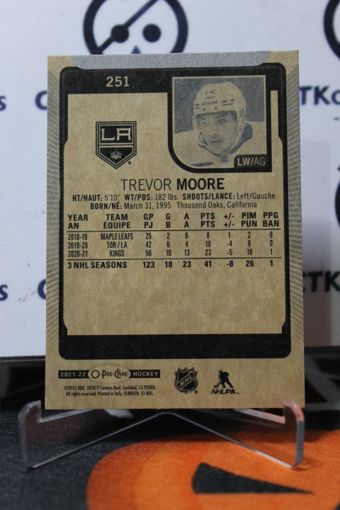 2021-22 O-PEE CHEE TREVOR MOORE # 251 L A KINGS NHL HOCKEY CARD