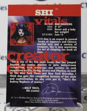 SHI # 10 NON-SPORT IMAGE COMICS/WIZARD MAGAZINE PROMO CARD (CHROME) 1996