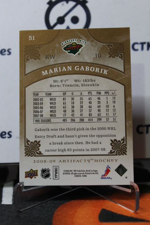 2008-09 UPPER DECK ARTIFACTS MARIAN GABORIK # 51 MINNESOTA WILD NHL HOCKEY CARD
