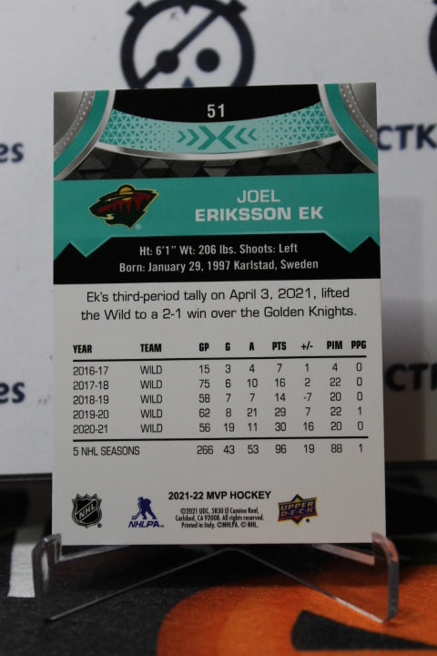 2021-22 UPPER DECK MVP JOEL ERIKSSON EK # 51 MINNESOTA WILD NHL HOCKEY CARD