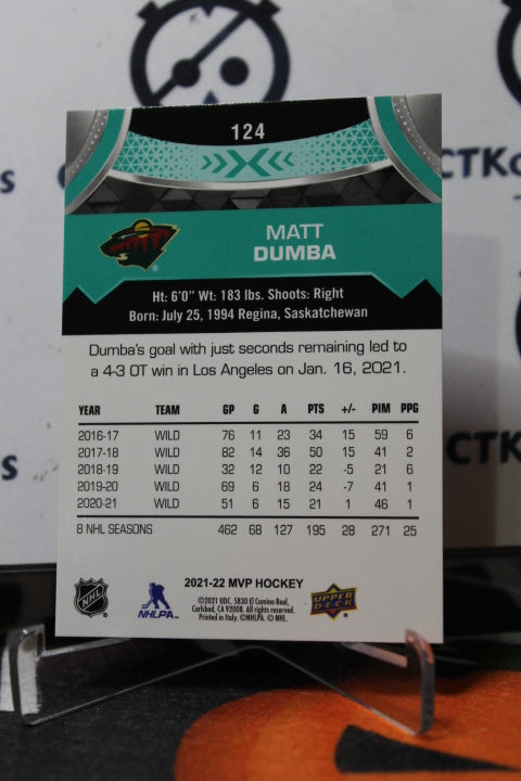 2021-22 UPPER DECK MVP MATT DUMBA # 124 MINNESOTA WILD NHL HOCKEY CARD