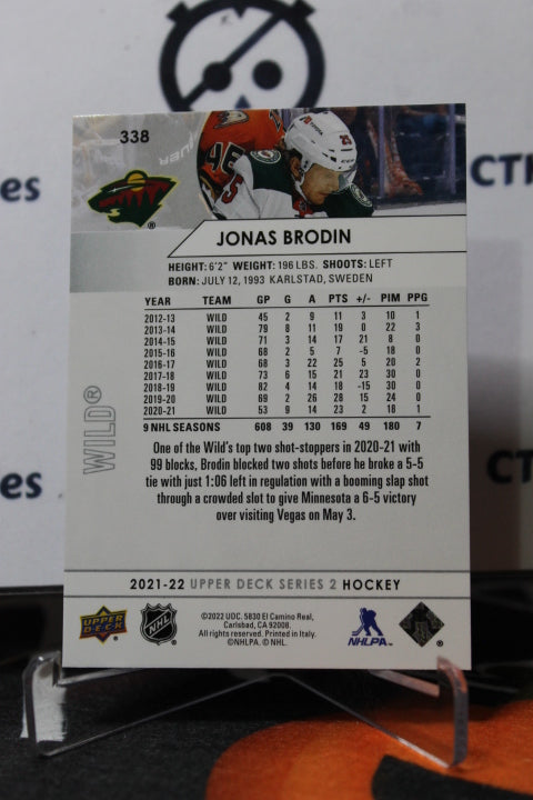 2021-22 UPPER DECK JONAS BRODIN # 338 MINNESOTA WILD NHL HOCKEY CARD