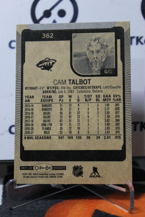 2021-22 O-PEE-CHEE CAM TALBOT # 362 MINNESOTA WILD NHL HOCKEY CARD