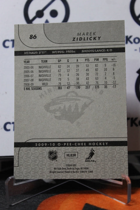 2009-10 O-PEE-CHEE MAREK ZIDLICKY # 86 MINNESOTA WILD NHL HOCKEY CARD