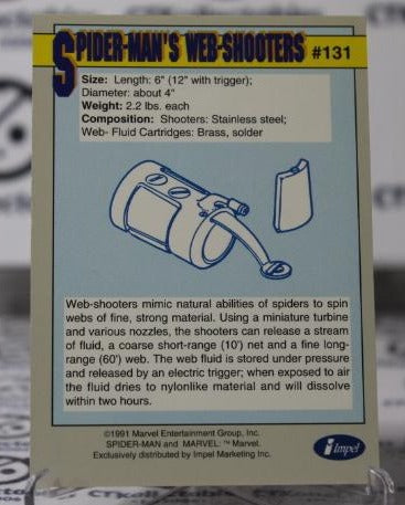 SPIDER-MAN # 131 MARVEL WEAPONS NM NON-SPORT TRADING CARD IMPEL 1991