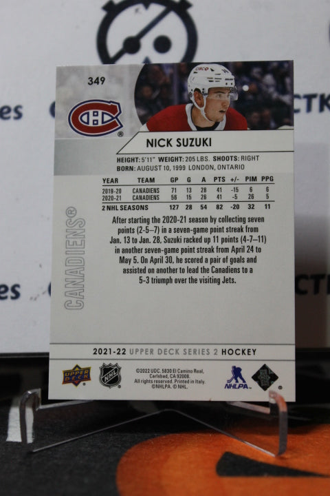 2021-22 UPPER DECK NICK SUZUKI # 349 MONTREAL CANADIANS HOCKEY CARD