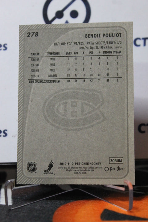 2010-11 O-PEE-CHEE BENOIT POULIOT # 278 MONTREAL CANADIENS HOCKEY CARD