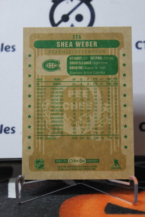 2021-22 O-PEE-CHEE SHEA WEBER # 114 RETRO MONTREAL CANADIENS HOCKEY CARD