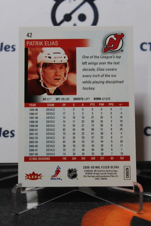 2008-09 FLEER ULTRA PATRIK ELIAS # 42 NEW JERSEY DEVILS NHL HOCKEY TRADING CARD