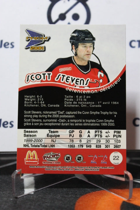 2000-01 PACIFIC McDONALD'S SCOTT STEVENS # 22 NEW JERSEY DEVILS NHL HOCKEY TRADING CARD