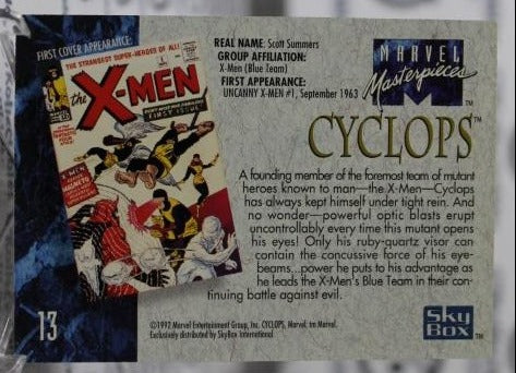CYCLOPS # 13 X-MEN MARVEL MASTERPIECES NM SUPER HEROES NON-SPORT TRADING CARD 1992