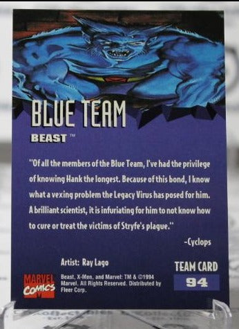 BEAST # 94 X-MEN '95 FLEER ULTRA MARVEL NM SUPER HEROES NON-SPORT TRADING CARD 1994