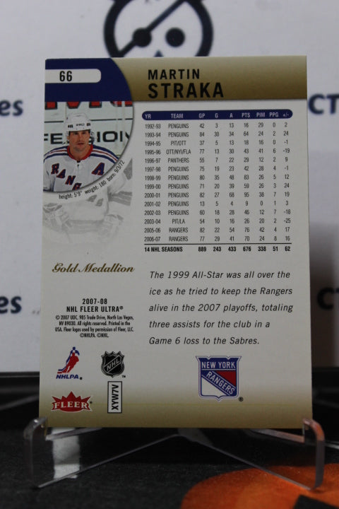 2007-08 FLEER ULTRA MARTIN STRAKA # 66 NEW YORK RANGERS NHL HOCKEY TRADING CARD