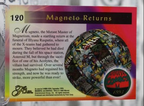 MAGNETO RETURNS # 120 X-MEN MARVEL '94 FLAIR NM SUPER HEROES NON-SPORT TRADING CARD 1994