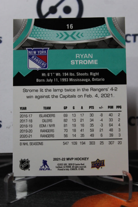 2021-22 UPPER DECK MVP RYAN STROME # 16 NEW YORK RANGERS NHL HOCKEY CARD