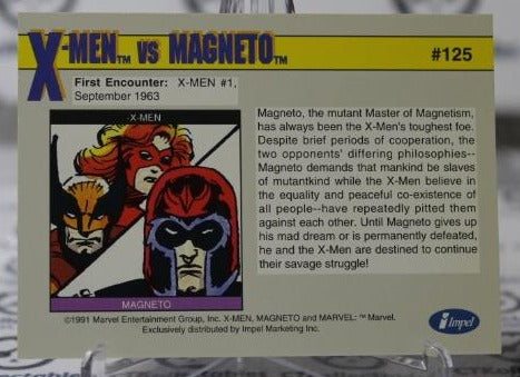 X-MEN VS MAGNETO # 125 MARVEL NM SUPER HEROES NON-SPORT TRADING CARD IMPEL 1991