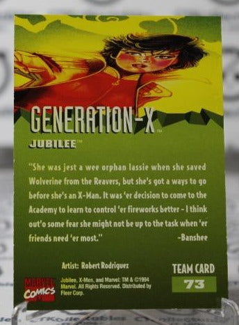 JUBILEE # 73 X-MEN '95 FLEER ULTRA MARVEL NM SUPER HEROES NON-SPORT TRADING CARD 1994