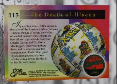 THE DEATH OF ILLYANA # 113 X-MEN '94 FLAIR MARVEL NM SUPER HEROES NON-SPORT TRADING CARD 1994