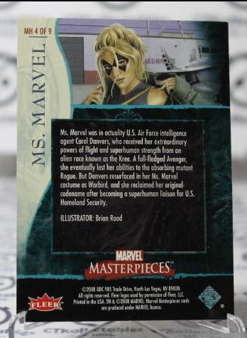 MS. MARVEL # 4 OF 9 FLEER MARVEL MASTERPIECES NM SUPER HEROES NON-SPORT TRADING CARD 2008