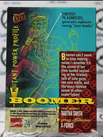 BOOMER # 24 X-FORCE '94 FLEER ULTRA MARVEL NM SUPER HEROES NON-SPORT TRADING CARD 1994