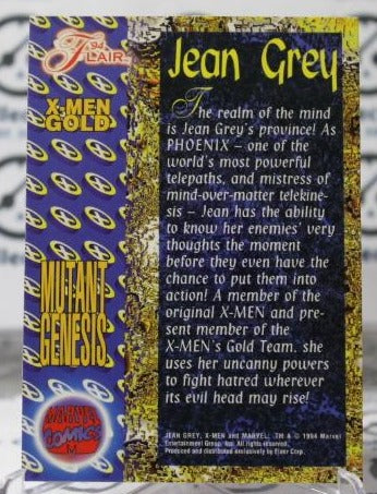 JEAN GREY MUTANT GENESIS X-MEN GOLD MARVEL 94 FLAIR SUPER HEROES NON-SPORT TRADING CARD 1994