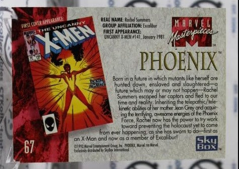 PHOENIX # 67 X-MEN MARVEL MASTERPIECES SUPER HEROES NON-SPORT TRADING CARD SKYBOX 1992 CORNER WEAR