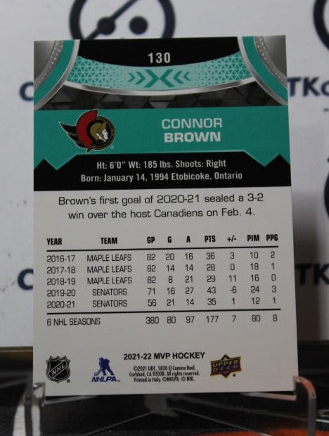 2021-22 UPPER DECK MVP CONNOR BROWN # 130 OTTAWA SENATORS HOCKEY CARD