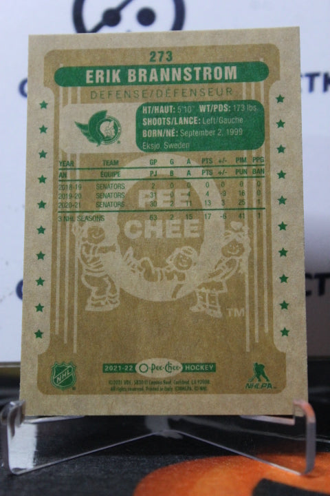 2021-22 O-PEE-CHEE ERIK BRANNSTROM # 273 RETRO OTTAWA SENATORS NHL HOCKEY CARD
