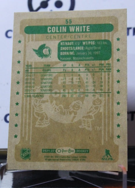 2021-22 O-PEE-CHEE COLIN WHITE # 55 RETRO OTTAWA SENATORS NHL HOCKEY CARD