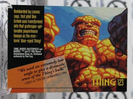 THE THING # 123 FANTASTIC FOUR MARVEL MASTERPIECES SUPER HEROES NON-SPORT TRADING CARD SKYBOX 1994 MINOR WEAR