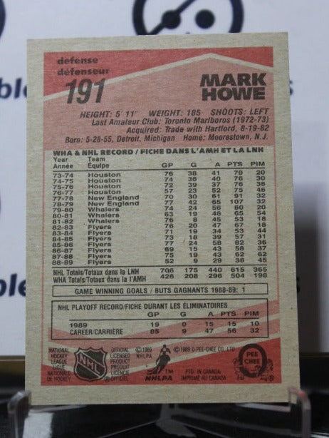 1989-90 O-PEE-CHEE MARK HOWE # 191 PHILADELPHIA FLYERS NHL HOCKEY CARD
