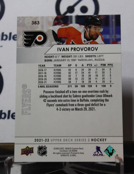 2021-22 UPPER DECK IVAN PROVOROV # 383 PHILADELPHIA FLYERS NHL HOCKEY CARD