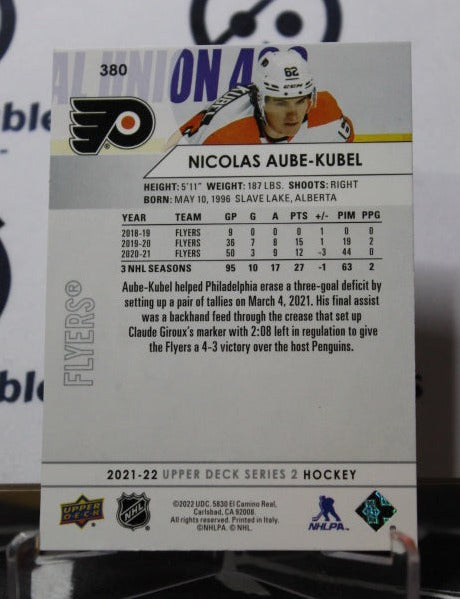 2021-22 UPPER DECK NICOLAS AUBE-KUBEL # 380 PHILADELPHIA FLYERS NHL HOCKEY CARD