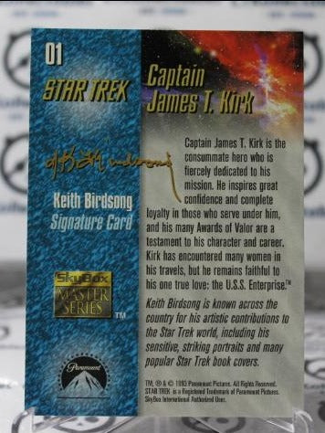 STAR TREK # 01 CAPTAIN JAMES T. KIRK NM NON-SPORT SKYBOX CARD 1993