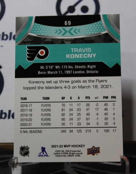 2021-22 UPPER DECK MVP TRAVIS KONECNY # 69 PHILADELPHIA FLYERS NHL HOCKEY CARD