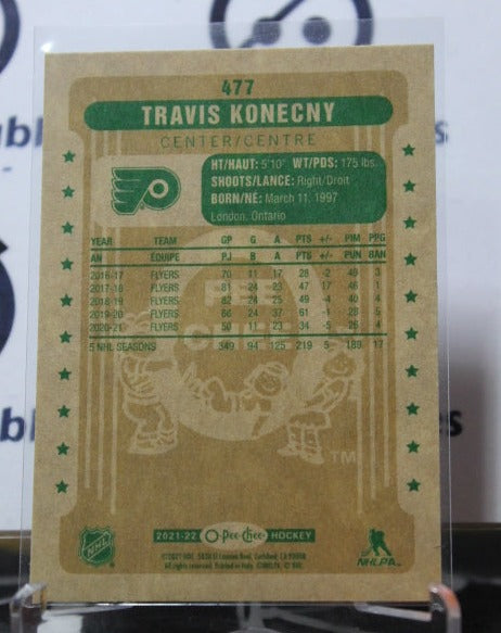 2021-22 O-PEE-CHEE TRAVIS KONECNY # 477 RETRO PHILADELPHIA FLYERS HOCKEY CARD