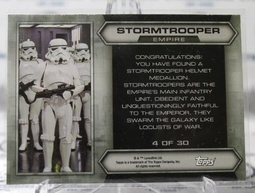 STAR WARS PERSPECTIVES # 4 OF 30 STORMTROOPER EMPIRE HELMET MEDALLION NM NON-SPORT TOPPS CARD