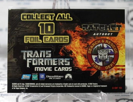 TRANSFORMERS # 3 OF 10 AUTOBOT RATCHET PROMO TOPPS NON-SPORT TRADING CARD 2007