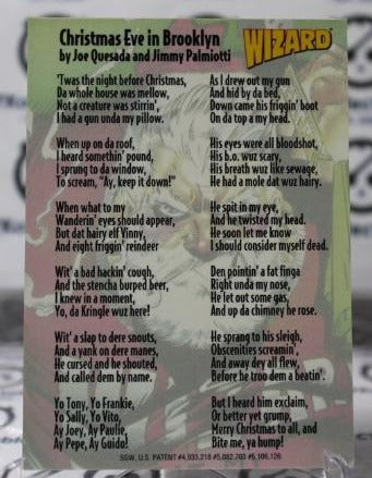 CHRISTMAS EVE IN BROOKLYN NON-SPORT WIZARD MAGAZINE PROMO CARD (CHROME) 1993 IT'S CHRISTMAS IN JULY !!